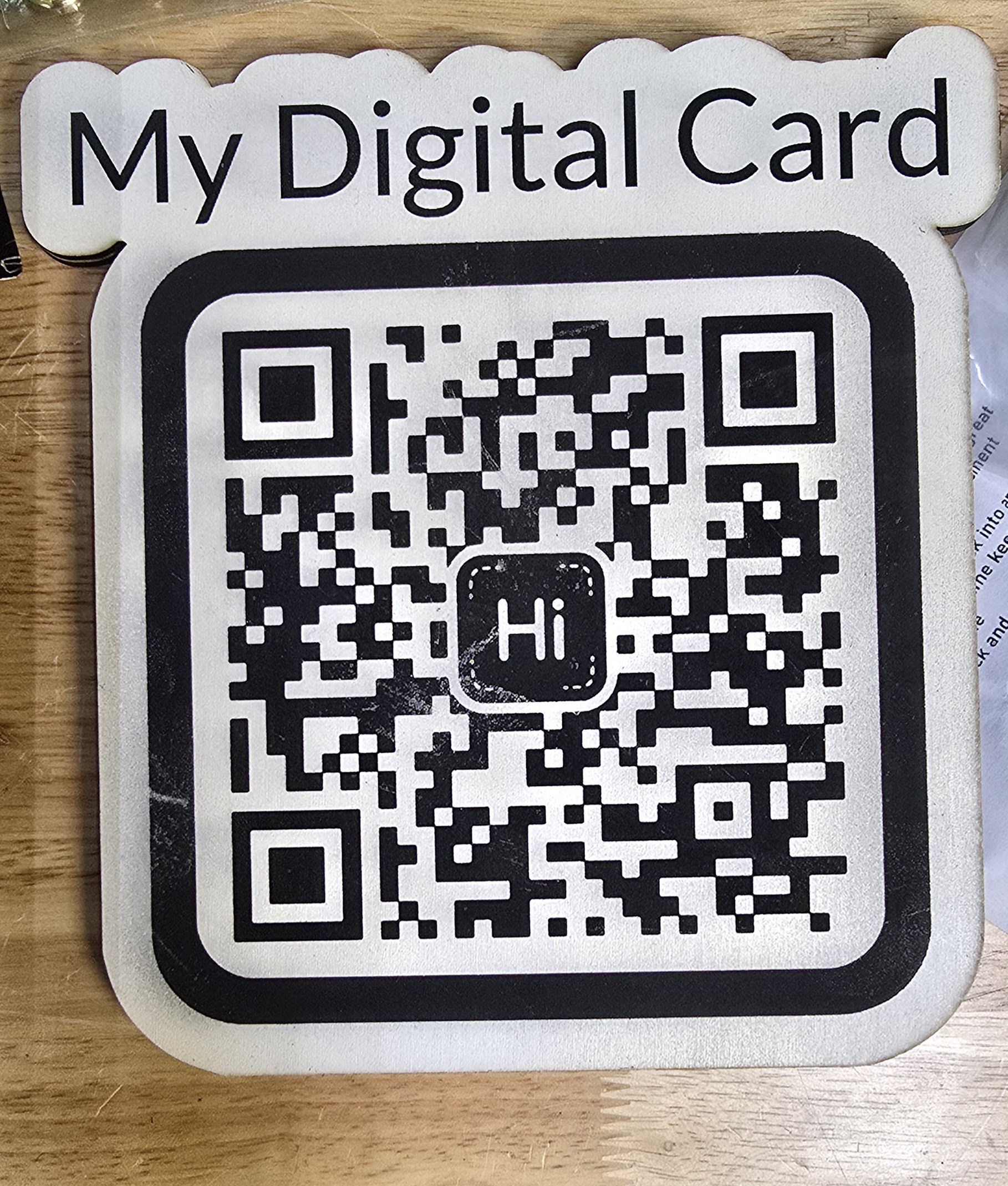 QR Code leading to your site or social media page.