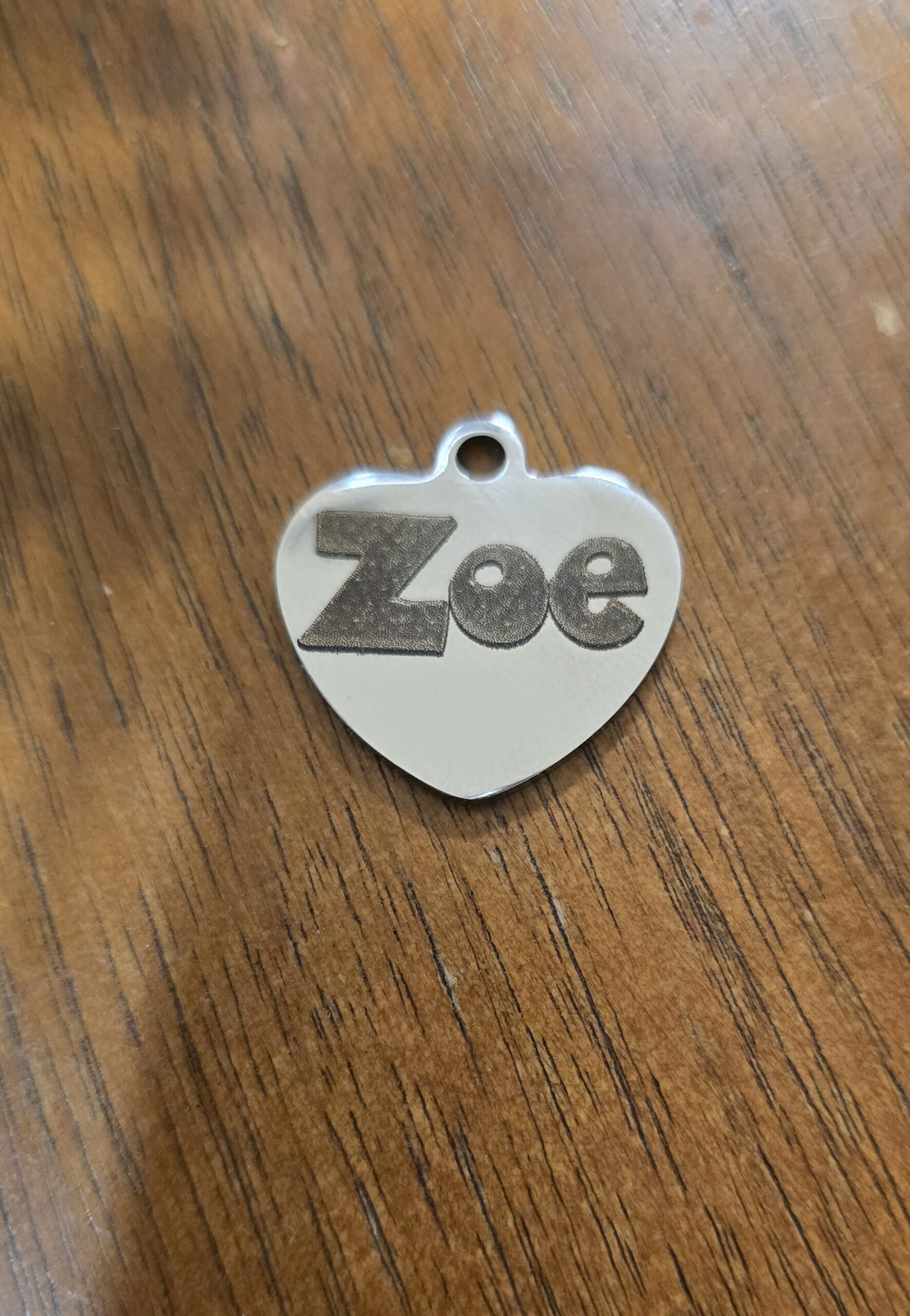 Stainless steel heart shaped dog tags