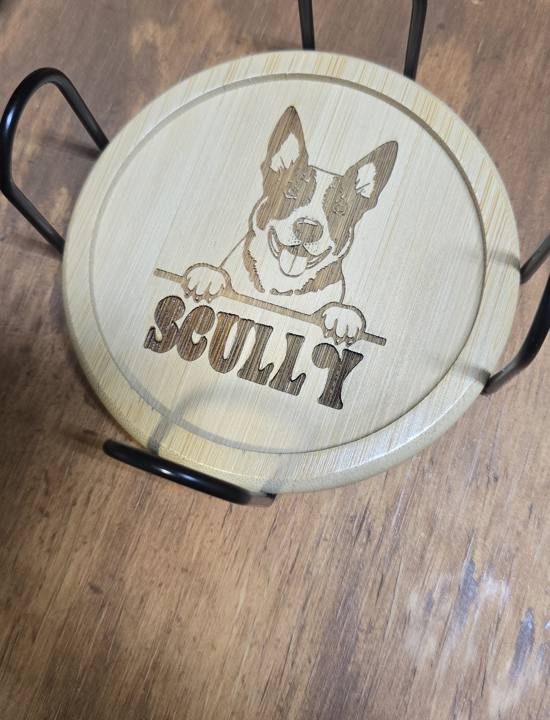 Bamboo Coasters with Holder - 4